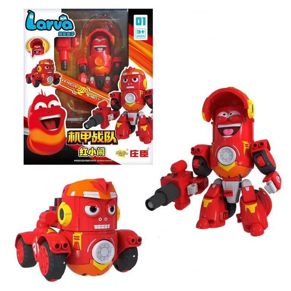 Amazon.co.jp: 赤色の変形玩具コミカルなLarva変形ロボットボーイの